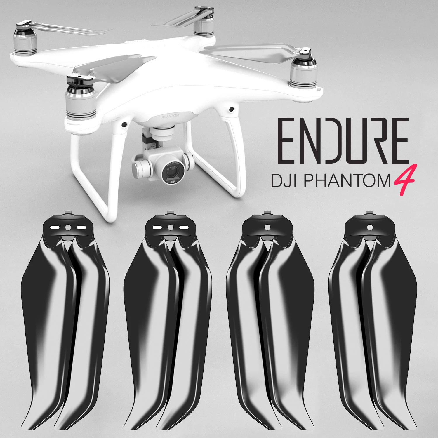 MAS DJI Phantom 4用高耐久性アップグレード折ペラ(黒） 9.5x5.7 4本セット