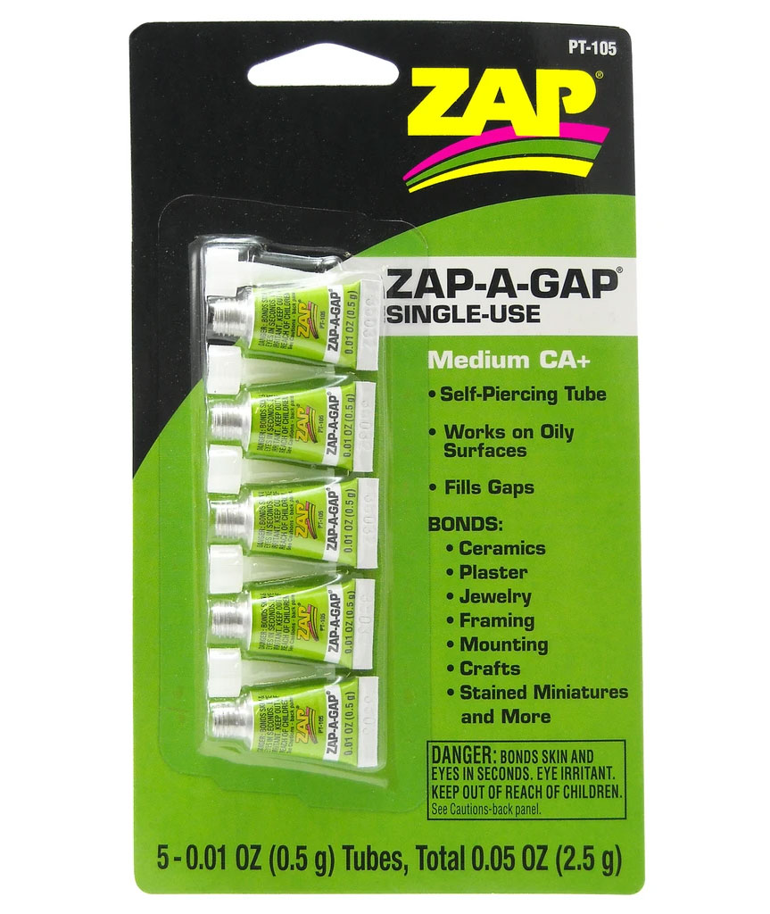 ZAP PT105 Zap-A-Gap 中粘度瞬間接着剤 0.5g x5個セット - Zap-A-Gap CA+ 0.05oz  【メール便可】