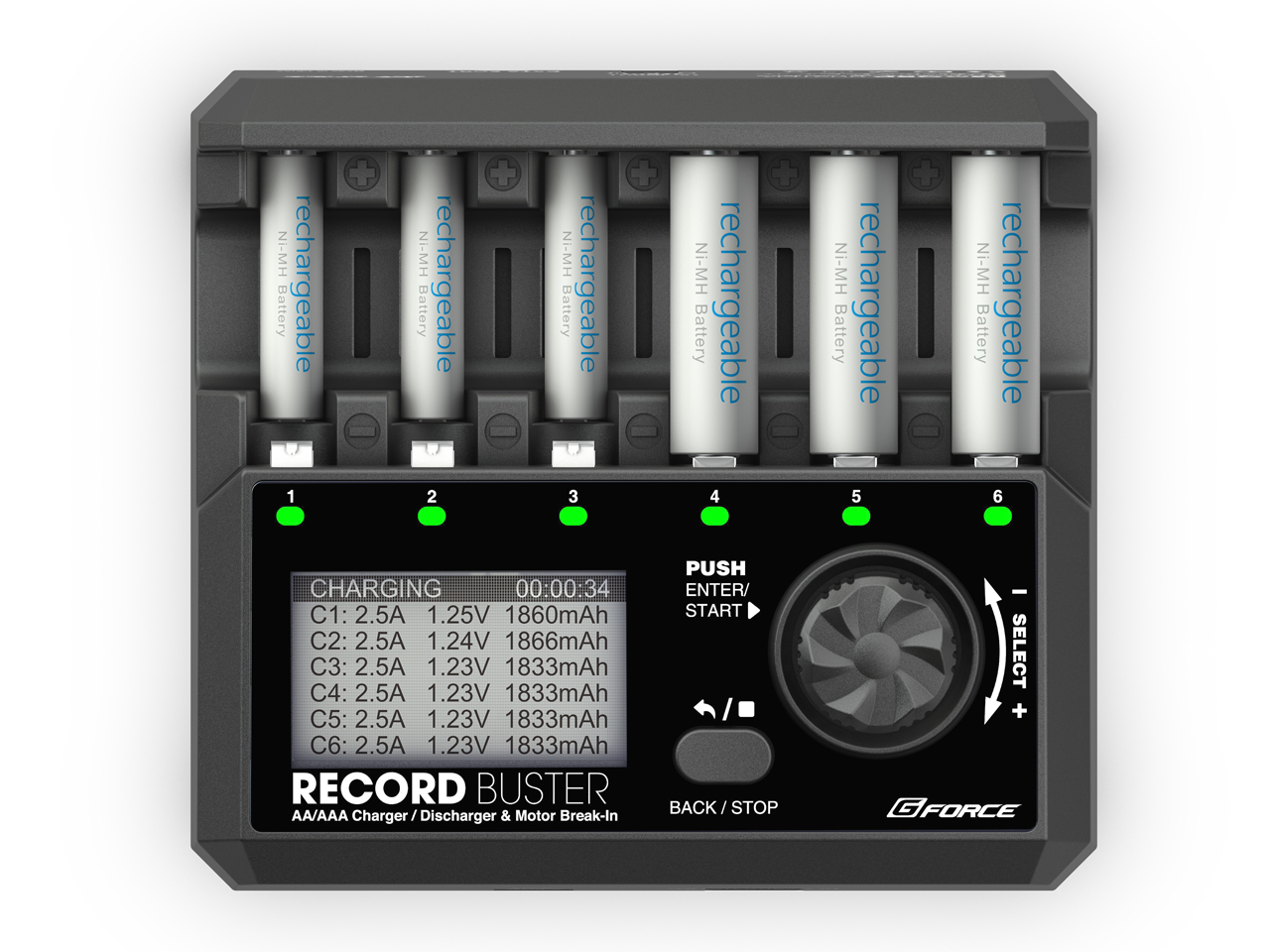 G-FORCE 単３／単４ニッケル水素／ニッカドバッテリー用充放電器 Record Buster AA/AAA Charger G0156