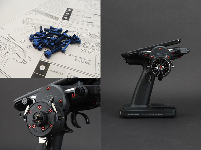 スクウェア FUTABA 10PX用アルミスクリューセット(濃ブルー)　Light weight screw Set FUTABA 10PX(Y-Blue) HS-48809