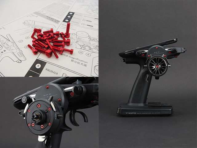 スクウェア FUTABA 10PX用アルミスクリューセット(レッド)　Light weight screw Set FUTABA 10PX(Red) HS-48810
