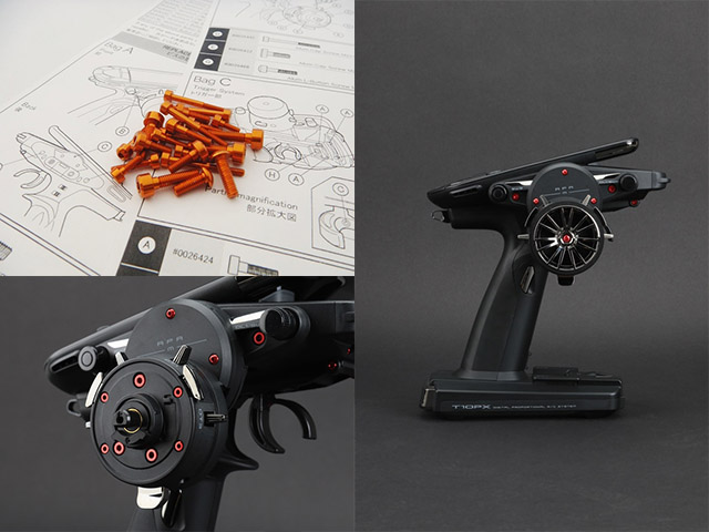 スクウェア FUTABA 10PX用アルミスクリューセット(オレンジ)　Light weight screw Set FUTABA 10PX(Orange) HS-48812