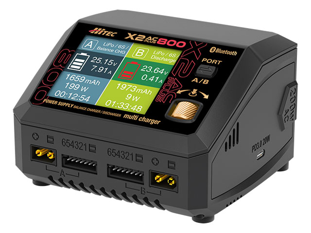 ハイテック AC/DC 充・放電器 マルチチャージャー X2 ACプラス 800（ゴールド）44327-GLD (Multi Charger X2 AC PLUS 800) HITEC