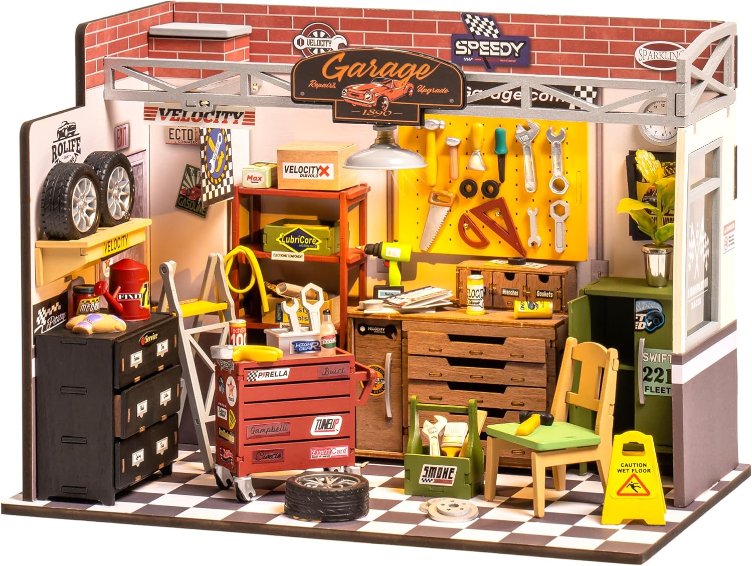 ROBOTIME DIYミニチュアハウスキット ガレージワークショップ DG165 Garage Workshop