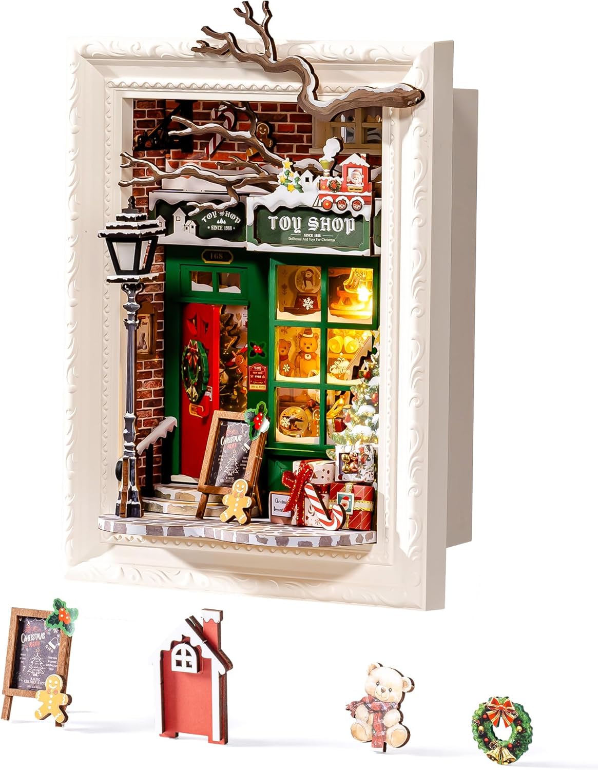 ROBOTIME DIYミニチュアハウスキット サンタのおもちゃ屋 DP006 Santa's Toy Shop