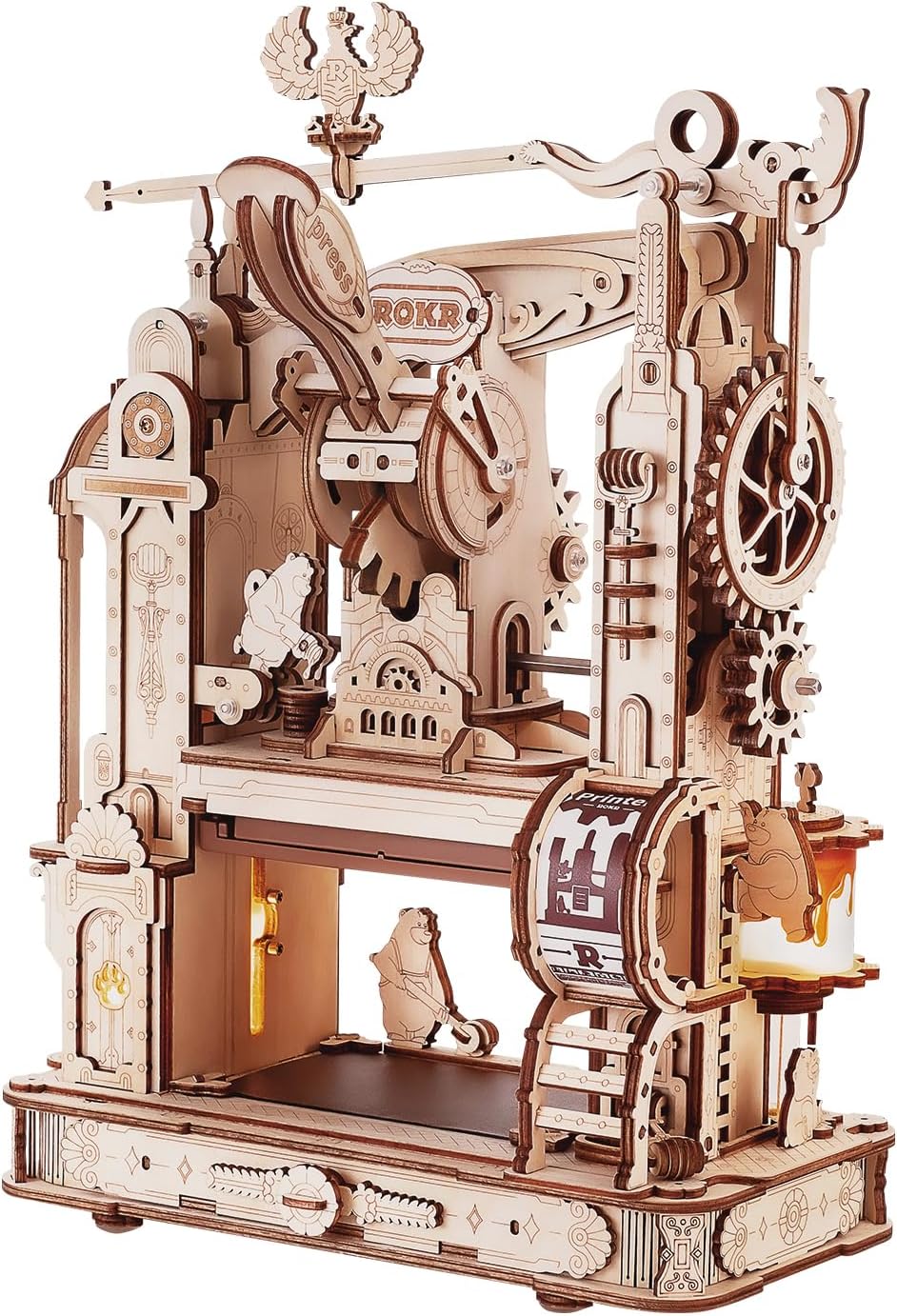 ROBOTIME DIYキット クラシック印刷機  LK602 （Classic Printing Press Mechanical ）