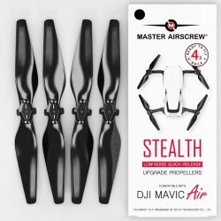 MA DJI Mavic Air用 STEALTHアップグレード・プロペラ 5.3x3.3 (黒）4本セット
