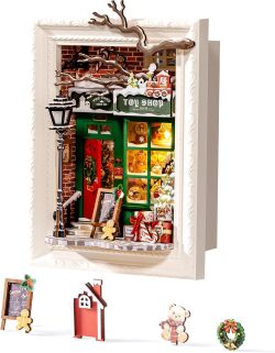 ROBOTIME DIYミニチュアハウスキット サンタのおもちゃ屋 DP006 Santa's Toy Shop