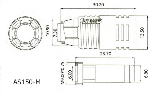 AMASS AS150 7mmアンチスパーク内蔵オスメスゴールドコネクター2セット