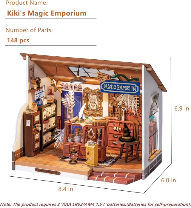 ROBOTIME DIYミニチュアハウスキット キキの魔法の雑貨屋 DG155 Kiki's