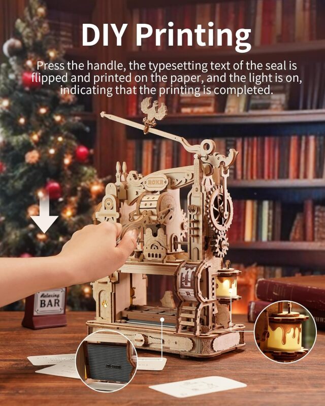 ROBOTIME DIYキット クラシック印刷機 LK602 （Classic Printing Press