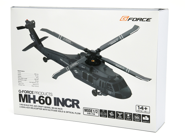 ジーフォース 2.4GHz 4chヘリコプター MH-60 INCR RTFセット 1/48 G