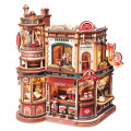 ROBOTIME DIYキット ドリーム・コーヒー工場 EAB02 3D立体木製パズル Dream Coffee Factory