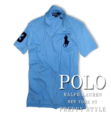 Classic Fit Big Pony Polo /Light Blue / Navy