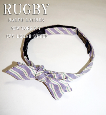 RUGBY Stripe Bow Tie / Purple / Green / Ivory