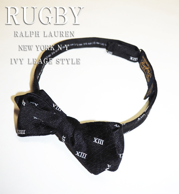 RUGBY Black Repp Bow Tie / Black / White