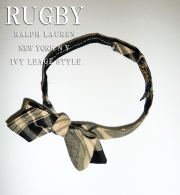 RUGBY Cotton Madras Bow Tie / Black / Classic Khaki