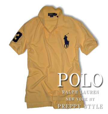 Classic Fit Big Pony Polo / Beach Yellow / Navy
