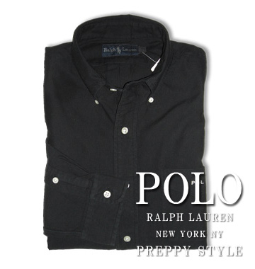 Black Oxford Button Down Shirt / Polo Black