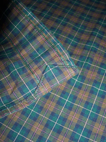 RUGBY Vintage Check Button Down Shirt / Brown / Green