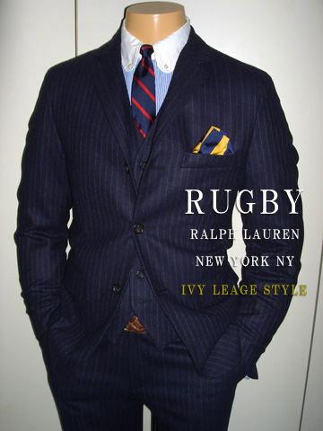 RUGBY Wool Flannel Stripe 3－Piece Suit