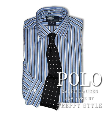 Classic Fit Stripe Regent Dress Shirt / Blue / Black / White