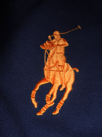 Skinny Fit Big Pony Polo / Newport Navy / Orange