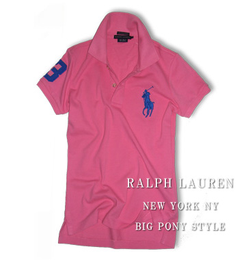Skinny Fit Big Pony Polo / Rose Pink / Blue