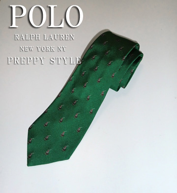 Polo　player Silk Tie / Green