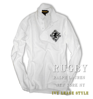 RUGBY Big Kicker Long Sleeve Polo / White / Black