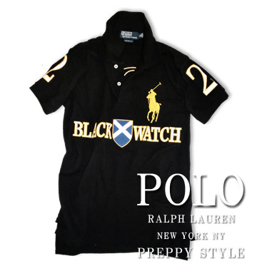 Custom-Fit Black Watch Polo / Black / Gold