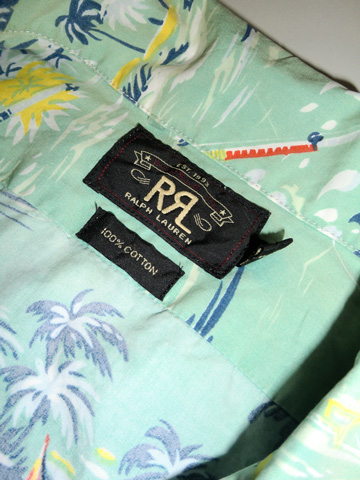 ＲＲＬ Vintage Cotton Hawaian Shirt / Old Mint