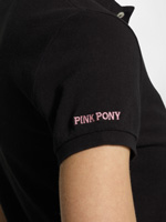 PINK PONY Skinny Fit Match Polo／Black／Pink