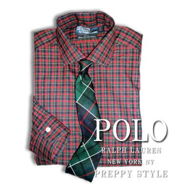 Estate　Holiday　Tartan　Dress Shirt /Red/Navy/Green/White