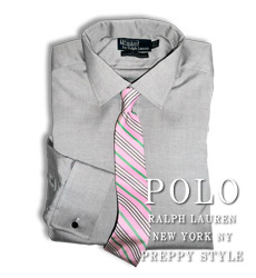 Philip Pinpoint Oxford Double Carf Dress Shirt/ Light Grey