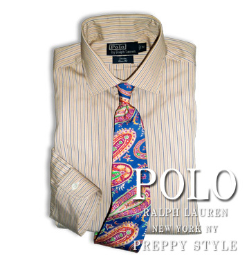 Vintage Stripe Club Collar Shirt / Brown