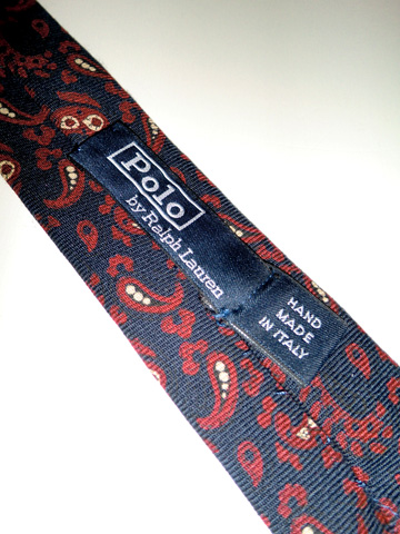 Bleecker Wool Paisley Vintage Narrow Tie / Navy / Burgundy / White