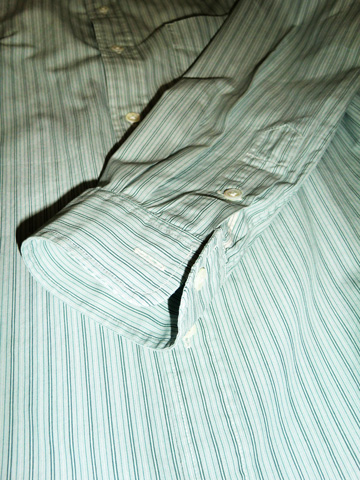 RRL Vintage Slim Fit Stripe Shirt / Green