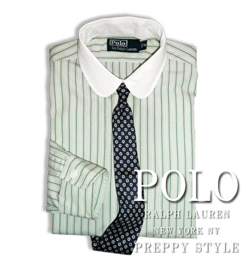 Vintage Stripe Club Collar Shirt / Green