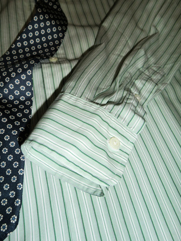 Vintage Stripe Club Collar Shirt / Green