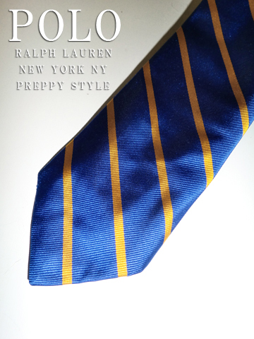 English Repp Stripe Silk Tie / Rugby Royal / Yellow