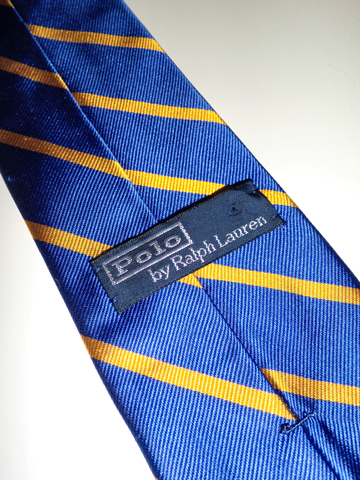 English Repp Stripe Silk Tie / Rugby Royal / Yellow