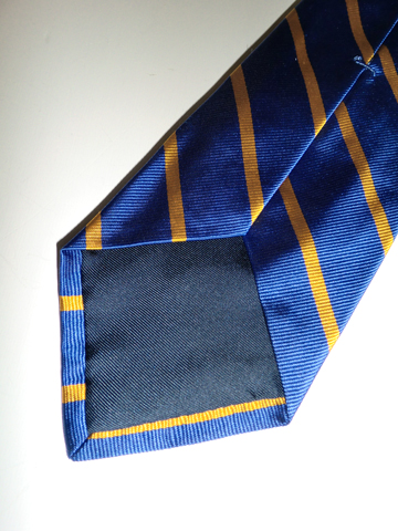 English Repp Stripe Silk Tie / Rugby Royal / Yellow