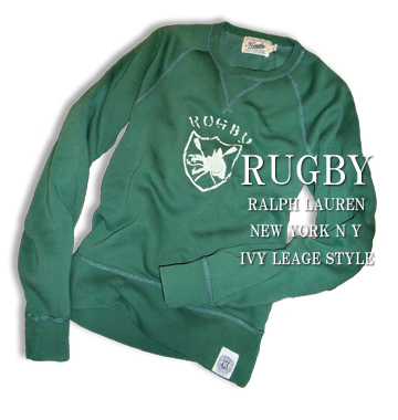 RUGBY Faded Crew Shield Sweat Shirt / Green