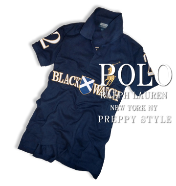Custom-Fit Black Watch Polo / Navy / Gold
