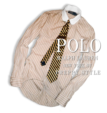 Vintage Stripe Club Collar Shirt / Brown