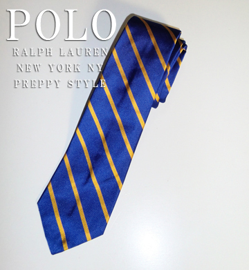 English Repp Stripe Silk Tie / Rugby Royal / Yellow