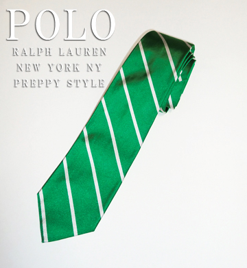 English Stripe Repp Silk Tie / Green / Silver