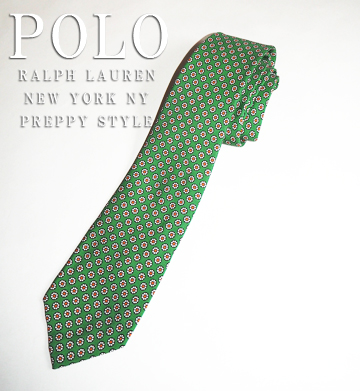 Foulard Silk Tie / Green / Orange / Black / Ivory