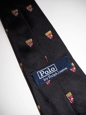 English Stripe Repp Silk Tie / Black / Silver